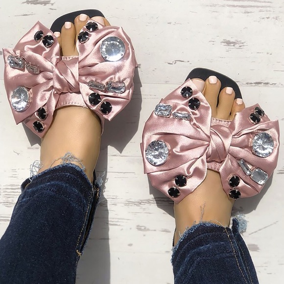 bling bow sandals
